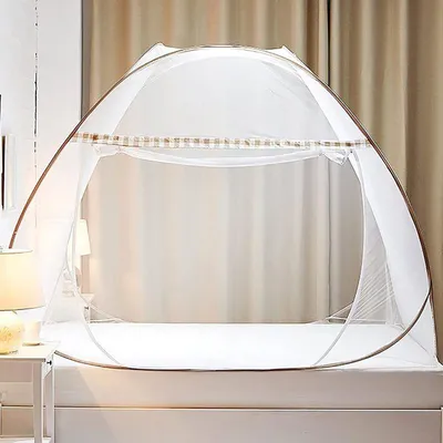Produktbild von Faltbares Moskitonetz fürs Bett, tragbares Reise-Moskitonetz, Moskitovorhang mit Doppeltür für Camping, 150 x 200 cm