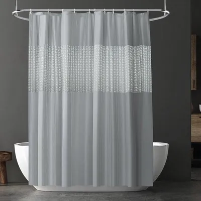 Produktbild von Ibenzoa® Duschvorhang PEVA 180 x 180 cm, wasserfest & schimmelhemmend, lichtdurchlässig, schnelltrocknend, pflegeleicht – inkl. 12 Ringe