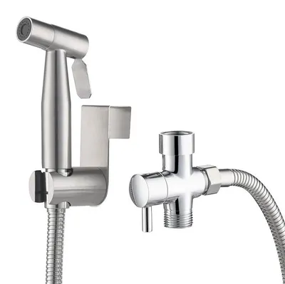 Produktbild von Bidet-Handbrause - Duschkopf Bidet - WC-Dusche - Inklusive 1.5 m Schlauch, Anschlussstück und Wandhalterung - Badaccessoires