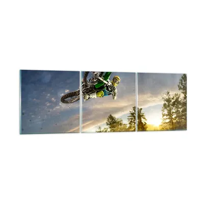 Produktbild von Bilder auf glas - Motorrad Extrem Spaß Wettbewerbe - 120x40cm - Glasbilder - Wandbilder - Kunstdruck - zum Aufhängen bereit - Wanddekoration aus Glas - Glas Bilder - Wandbild auf Glas - GCA120x40-2854