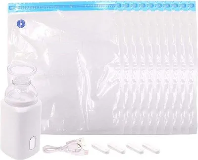 Obrázek produktu pro Sada mini elektrického kompresoru, 10 opakovaně použitelných vakuových sáčků, dobíjecí, příslušenství pro 3D tisk