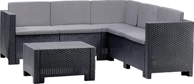 Produktbild von Dmora Outdoor-Set Encelado 5 Plätze Wasserfest Schwarz