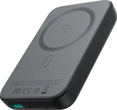 Zdjęcie produktu dla Magnetyczny Mini Powerbank Bezprzewodowy 10000mAh, USB-C, USB-A - Czarny