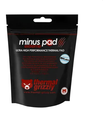 Zdjęcie produktu dla Thermal Grizzly Minus Pad extreme 2, Podkładka termiczna, Szary, 100 mm, 100 mm, 1,5 mm, 58 g