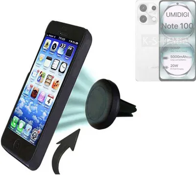 Produktbild von K-S-Trade kompatibel mit UMIDIGI Note 100 Auto Handy Halterung KFZ Halter Lüftungsgitterhalterung Air Vent mount Smartphone Halter