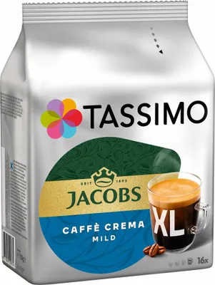 Immagine prodotto di Tassimo Jacobs Caffè Crema mild XL, Kaffee Kapsel, Kaffeekapsel, gemahlener Röstkaffee, 16 T-Discs