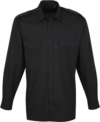 Produktbild von Premier Workwear Herren Piloten Hemd langarm PR210 black 38 (15)
