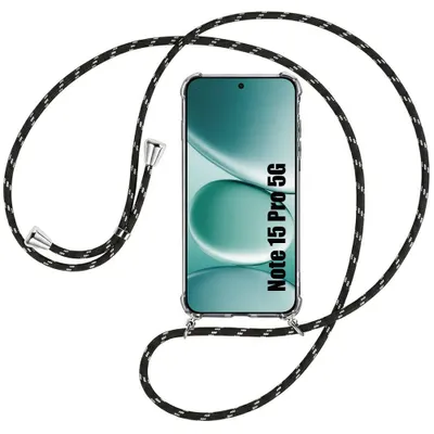 Image de Coque Silicone pour Xiaomi Redmi Note 15 Pro 5G, Antichoc Transparent avec Cordon Noir