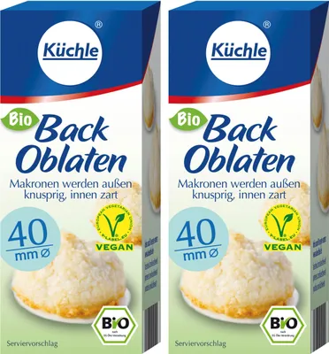 Produktbild von Küchle runde Back Oblaten Ø40mm 23g - Makronen bleiben innen zart (2er Pack)