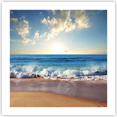 Produktbild von Poster - Poster ohne Rahmen - Meer Ufer Wasser - 50x50 cm - Wand Bild - Wanddeko - Wandbilder - Kunstposter - Wandposter - Bilder - Kunstdruck - Wanddekoration - Wandbild - P2XAC50x50-3551