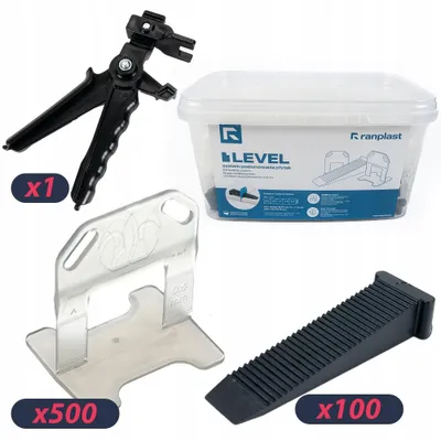 Produktbild von Ranplast Fliesen Nivelliersystem 0,5mm Fuge Profi Set