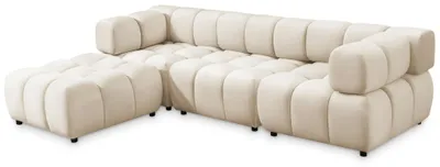 Image de Sofiland Tondo Canapé d'Angle Bubble Velours 288x192cm Réversible beige