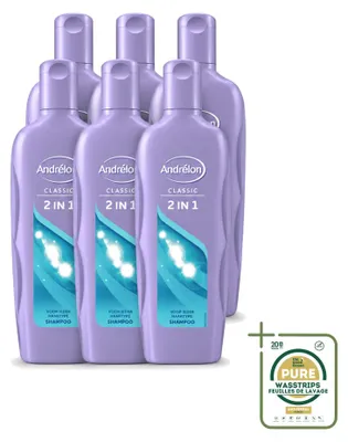 Image de 6 x Shampooing 2-en-1 Andrélon - 450 ml - Pack économique - 6 pièces