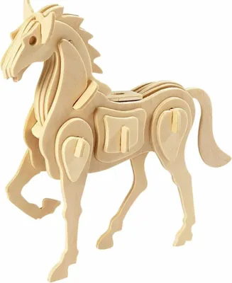 Image de Puzzle 3D en bois - Modèle Cheval