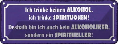 Produktbild von vianmo Blechschild 10x27 cm ich trinke keinen Alkohol Essen Trinken Bar Club