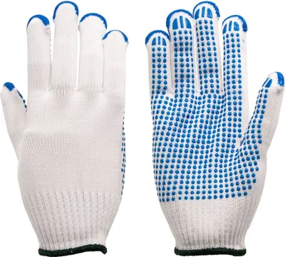 Produktbild von Arbeitshandschuhe - Strickhandschuhe mit blauen PVC-Noppen K1300 Größe 7