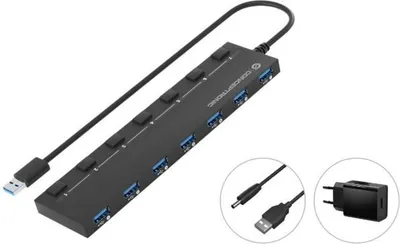 Produktbild von Conceptronic HUBBIES19BP 7-Port-USB 3.0-Hub mit Netzteil