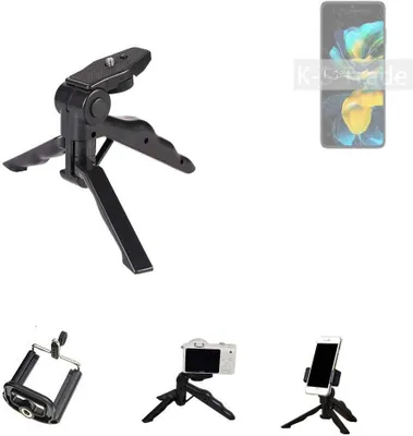 Produktbild von K-S-Trade Stativ Tisch-Ständer Dreibein Handy-Stativ Ständer kompatibel mit Huawei Pocket S Mini-Stativ Smartphone Tripod Handy-Stativ aus Plastik