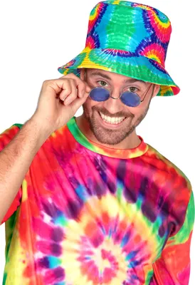 Produktbild von Anglerhut Batik Tie Dye Regenbogen Fischerhut Bucket hat