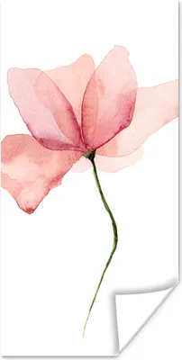 Produktbild von MuchoWow® Poster Blumen - Aquarell - Rosa 20x40 cm - Plakat - Foto