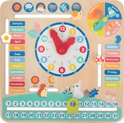 Produktbild von Zayno® Kalenderuhr "My Calendar" auf Englisch | Lernen von Wetter, Tagen, Zahlen, Monaten, Jahreszeiten, Uhr üben, Tageszeiten verstehen