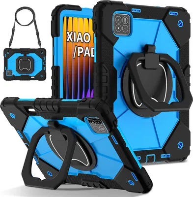 Image de Etui pour Xiaomi Pad 7 / Pad 7 Pro étui de protection portable durable avec support, dragonne et bandoulière noir bleu
