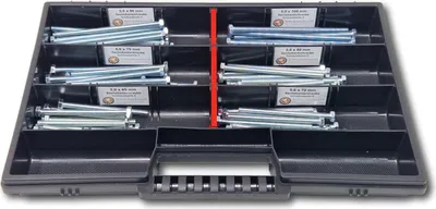 Produktbild von Sechskantschrauben Sortiment M5 // 65mm-100mm 90 tlg Schraubenbox DIN 933/ISO4017 Vollgewindeschrauben Maschinenschrauben Gewindeschrauben Sechskantschrauben