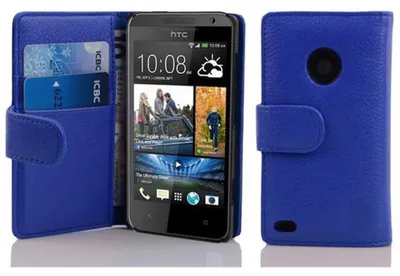 Immagine prodotto di Cadorabo custodia protettiva per HTC Desire 300 cover in blu custodia per cellulare cover posteriore borsa in Similcuoio