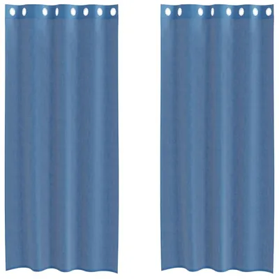 Produktbild von vidaXL Voile Vorhänge mit Ösen 2 Stk. Königsblau