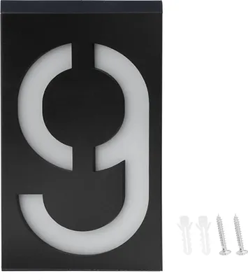 Obrázek produktu pro Solární LED venkovní osvětlení pro čísla domů, hotelové dveře, dveře obchodů, čísla domů č. 9