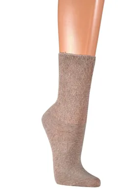 Produktbild von 2 Paar Diabetikersocken 80% Bio Baumwolle EXTRA-BREIT Netzbund Diabetes Strümpfe Gr. 39/42 beige