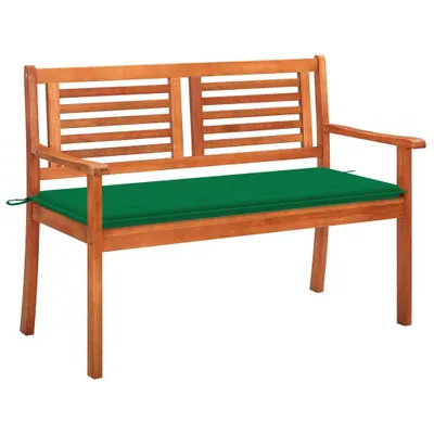 Produktbild von 2-Sitzer-Gartenbank mit Grünen Auflage 120 cm Eukalyptusholz