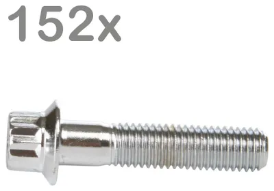 Zdjęcie produktu dla 152 śruby do felg M7x32, stal chromowana, do felg BBS, Rial, Schmidt, O.Z. i Dynatech Carline