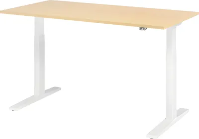 Zdjęcie produktu dla Biurko do pracy siedzącej i stojącej XMKA16, 1600 x 800 x 700-1200 mm, klon/biały