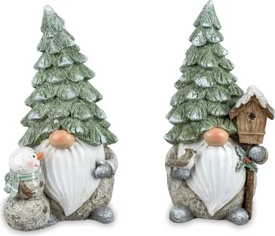 Produktbild von 2er Set Dekofiguren Winterzwerge Wichtel WINTERZEIT H. 19cm Formano W23