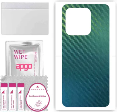Produktbild von apgo Rückseite Schutzfolie, Skin, kompatibel mit Realme C53, Hinten Displayschutzfolie aus Vinylfolie, kratzfest, einfache Montage - Kohlenstoff-Chamäleon CAKA1