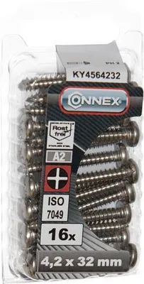 Zdjęcie produktu dla Śruba do blachy Connex Pank 4,2x32, 16 szt. A2 – KY4564232