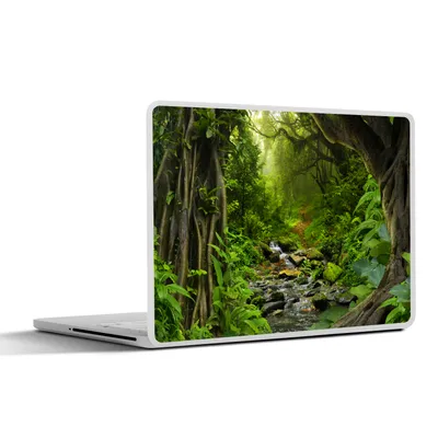 Produktbild von MuchoWow® Laptop Aufkleber Sticker Cover Natur - Wasser - Dschungel - Wald - Tropisch 32.5x23.5 cm - Sticker für Laptop - Selbstklebend
