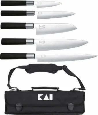 Immagine prodotto di Kai Wasabi Black Messertasche mit 5 Messer, Messeraufbewahrung, Messeretui, DM-0781EU67