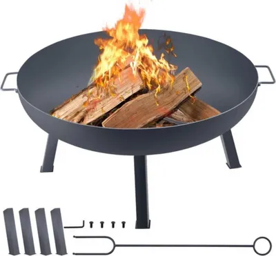Image de Brasero Deluxe – 85 cm – Panier à feu pour l'extérieur – Feu de terrasse – Baril à bois – Cheminée d'extérieur