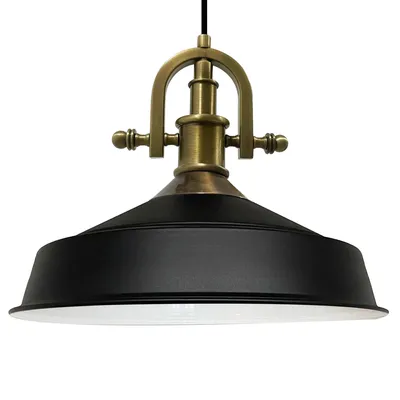Produktbild von Pendelleuchte Hängelampe Industrial Schwarz Metall, Ø40cm, E27, Vintage Lampe