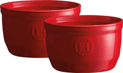 Zdjęcie produktu dla Emile Henry - Zestaw 2 miseczek do zapiekania Ramekin N°10 Czerwony