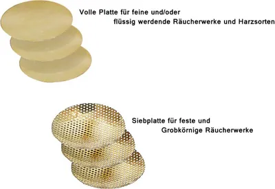 Produktbild von 6tlg Set 3x Räuchersiebe, 3x Plättchen, Gold Räucherubehör für Weihrauchbrenner
