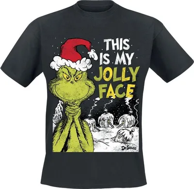 Produktbild von The Grinch T-Shirt Herren This Is My Jolly Face schwarz L