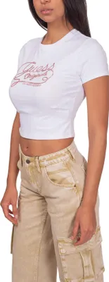 Produktbild von GUESS - Damen-Crop-T-Shirt mit Logo - Größe M