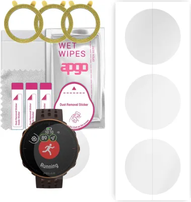 Produktbild von apgo 3 Stück Schutzfolie, klar, kompatibel mit Polar Vantage M2 Smartwatch, Hydrogel Displayschutzfolie mit Positionierhilfe, Displayfolie, robust und kratzfest