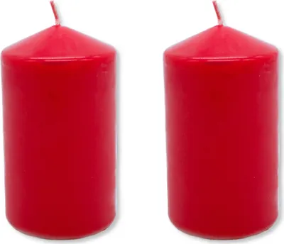 Produktbild von Stumpenkerze Säulenkerze rot Ø 7 x 15cm - 2 Stück