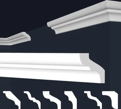 Produktbild von MARBET DESIGN Stuckleisten XPS Styropor weiß - Deckenleisten Deckenstuck Leisten E-Leisten - (2 Meter / 1 Leiste E-6)