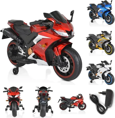 Produktbild von Moni Kinder Elektromotorrad Motocross MP3-Funktion Bluetooth Stützräder Lichter rot