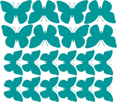 Image de Autocollants muraux papillons, grands autocollants, 20 pièces, turquoise brillant